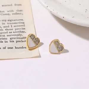 Gold Filled CZ Heart Earrings